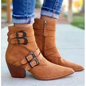 Matisse LEATHER Harvey Snake Embossed Boot 8.5 Cowboy Western